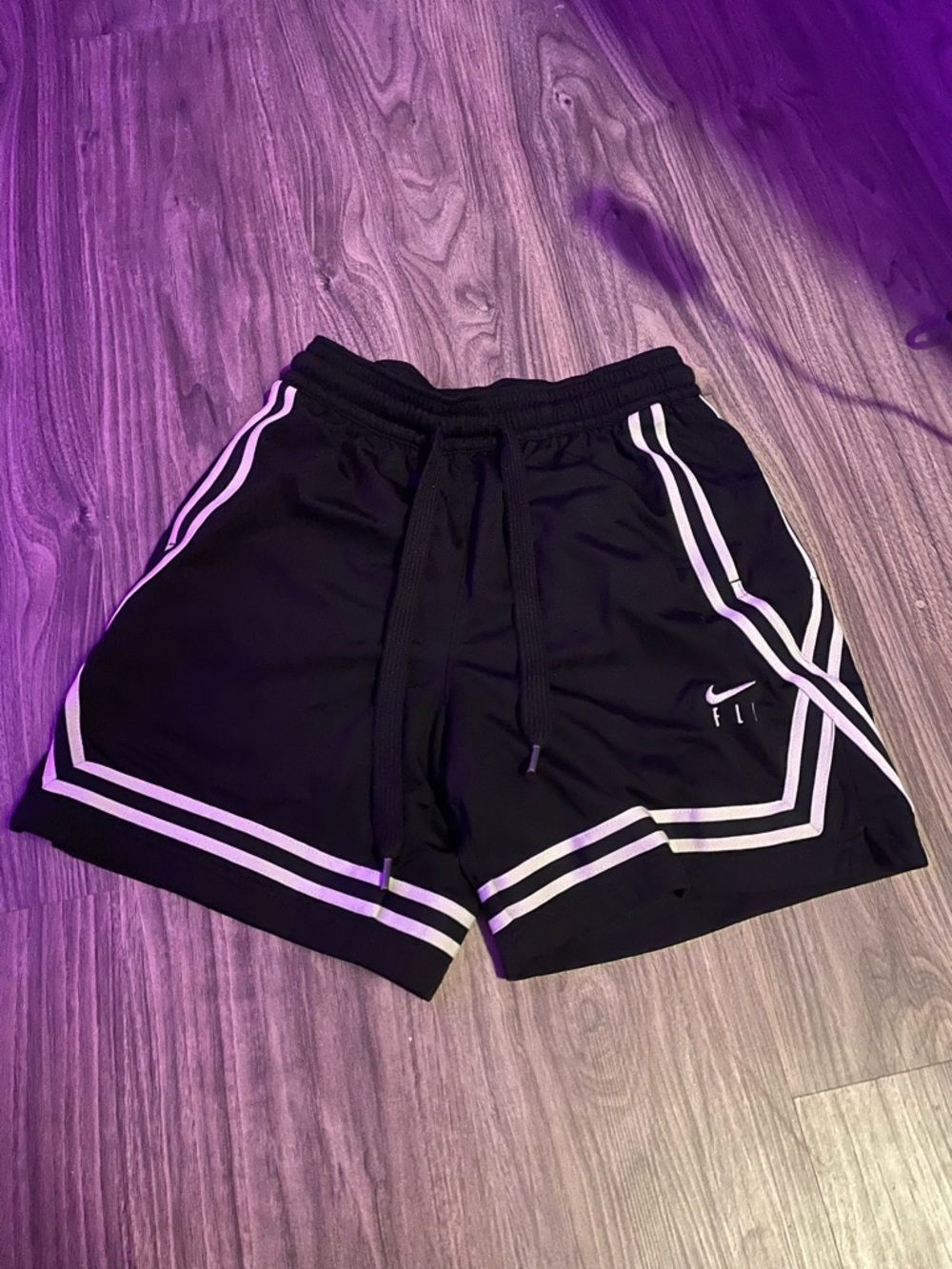 Nike Black Athletic Shorts with White Trim